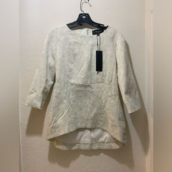 New HILTON HOLLIS 2 pcs suit light gray floral top pants size 6 - Picture 3 of 16